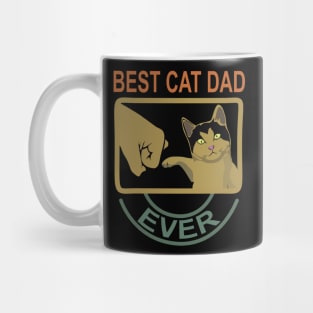 Best Cat Dad Ever Retro Vintage Mug